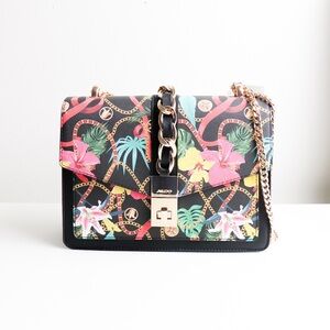 Aldo Black Floral Crossbody Handbag . NWT